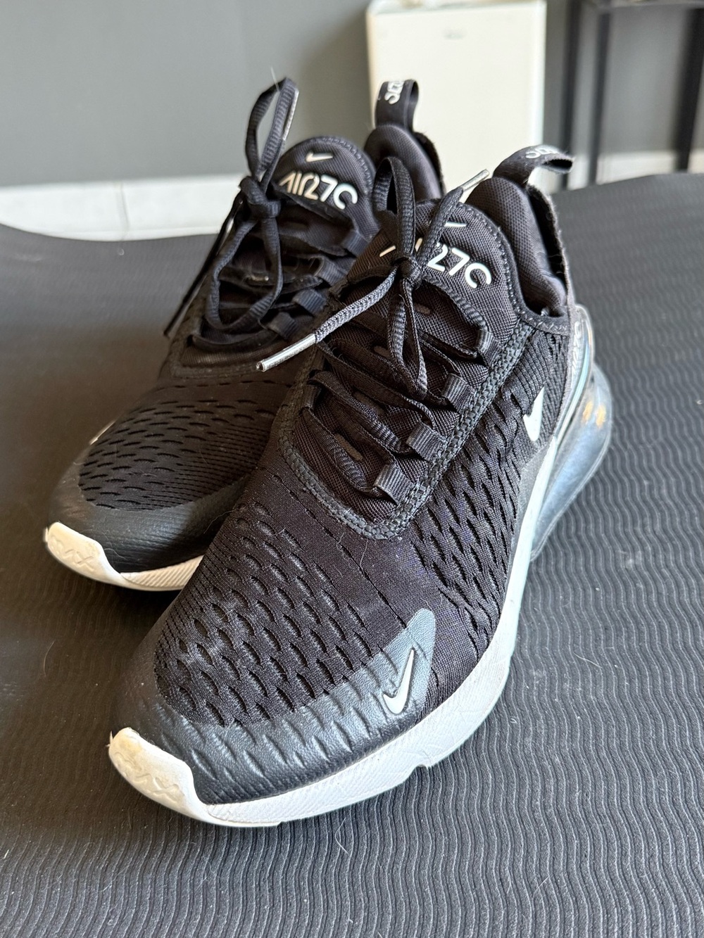 Nike Black and White Air Max 270 Sneakers - Picture 2 of 4